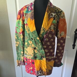 Handmade‎ Kantha Patchwork Blazer Jacket Size 38 UNISEX